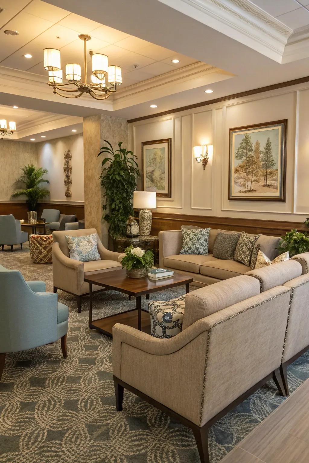 Style harmony ensures a refined and cohesive living room aesthetic.