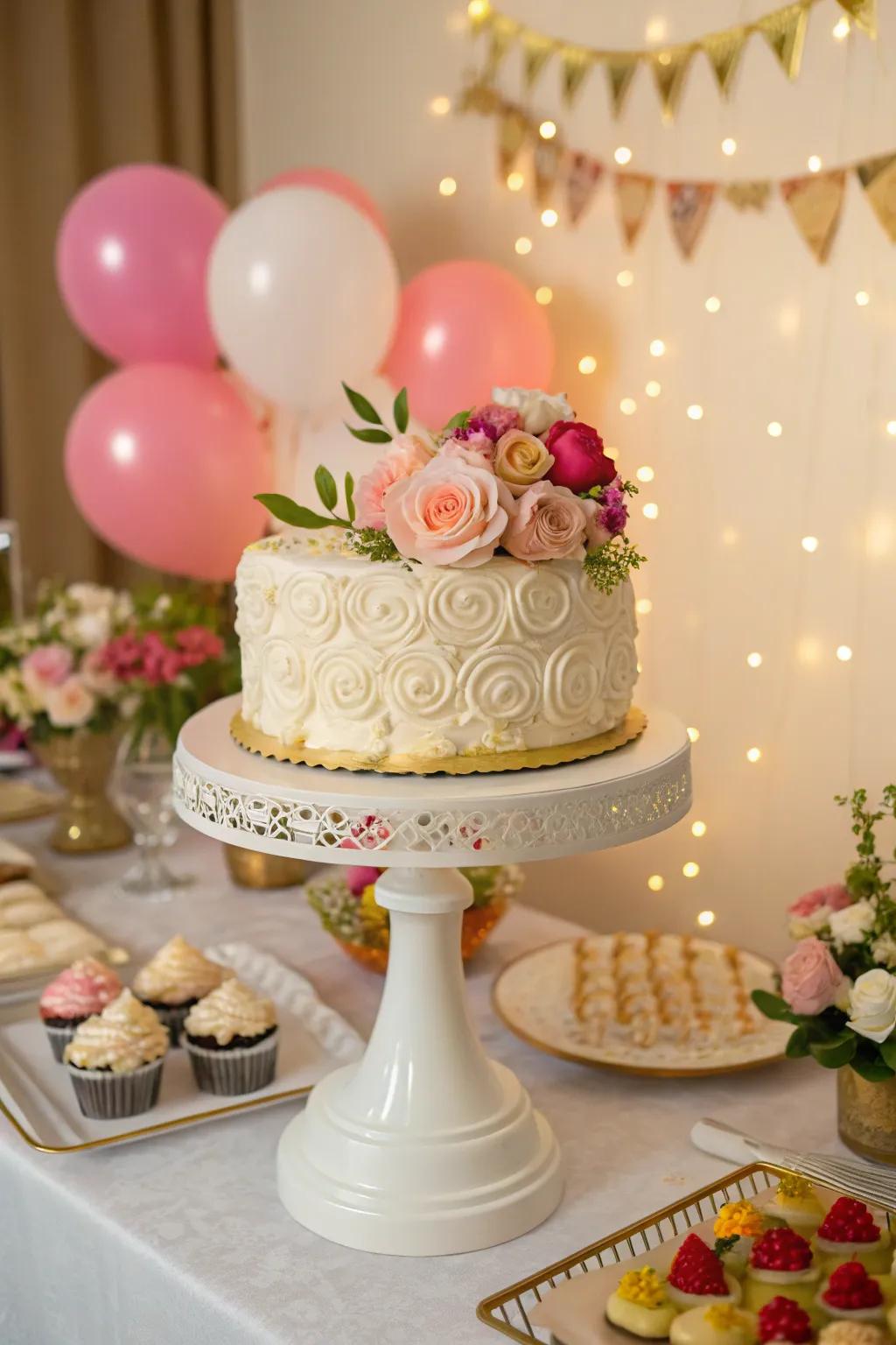 A dessert platform that transforms your treat into the focal point of the celebration.