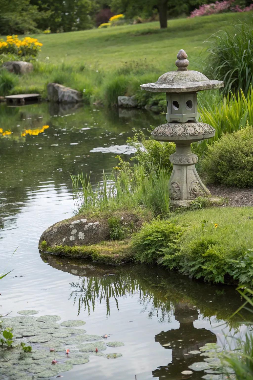 Art appends persona and a focal perspective to a pond sector.