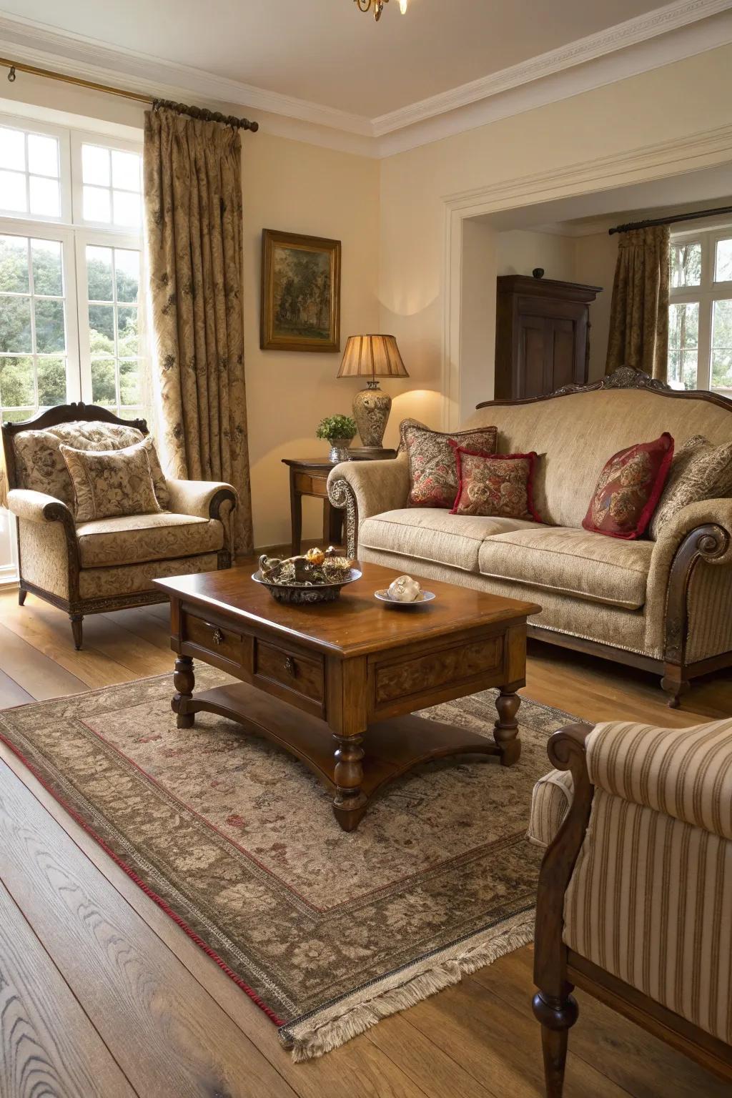 Classic sophistication pairs wonderfully alongside enduring oak flooring.
