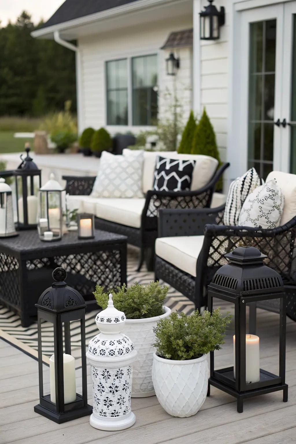 Artful arrangements impart harmony and focus to this patio.