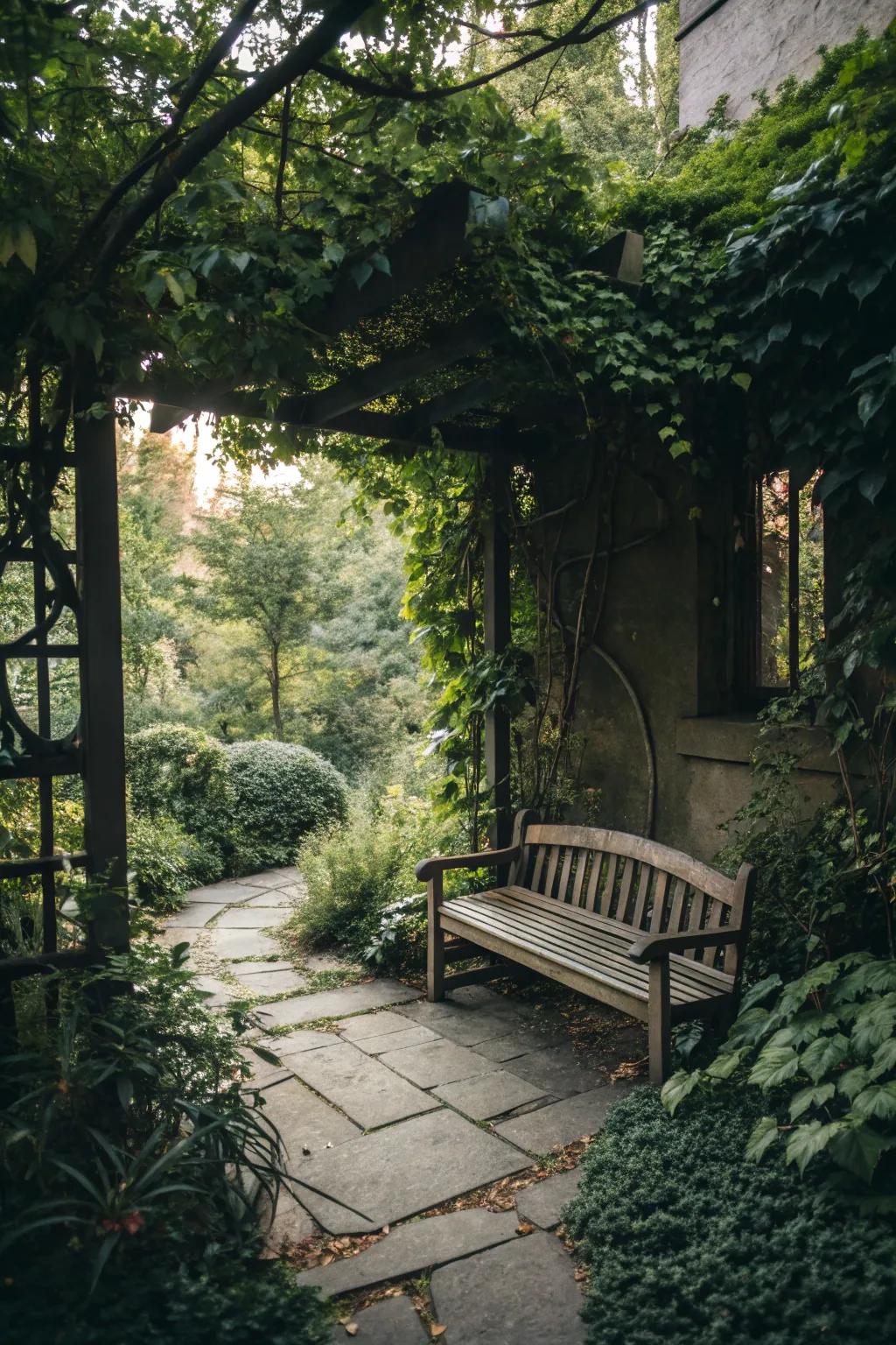A secret garden niche extends a hidden escape within your patio.