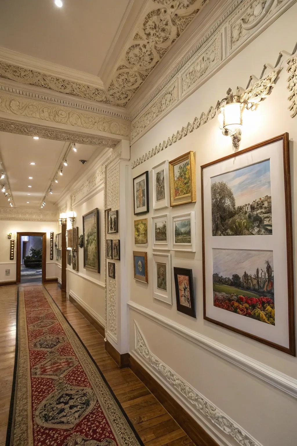 Display art through gallery-fashion molding.