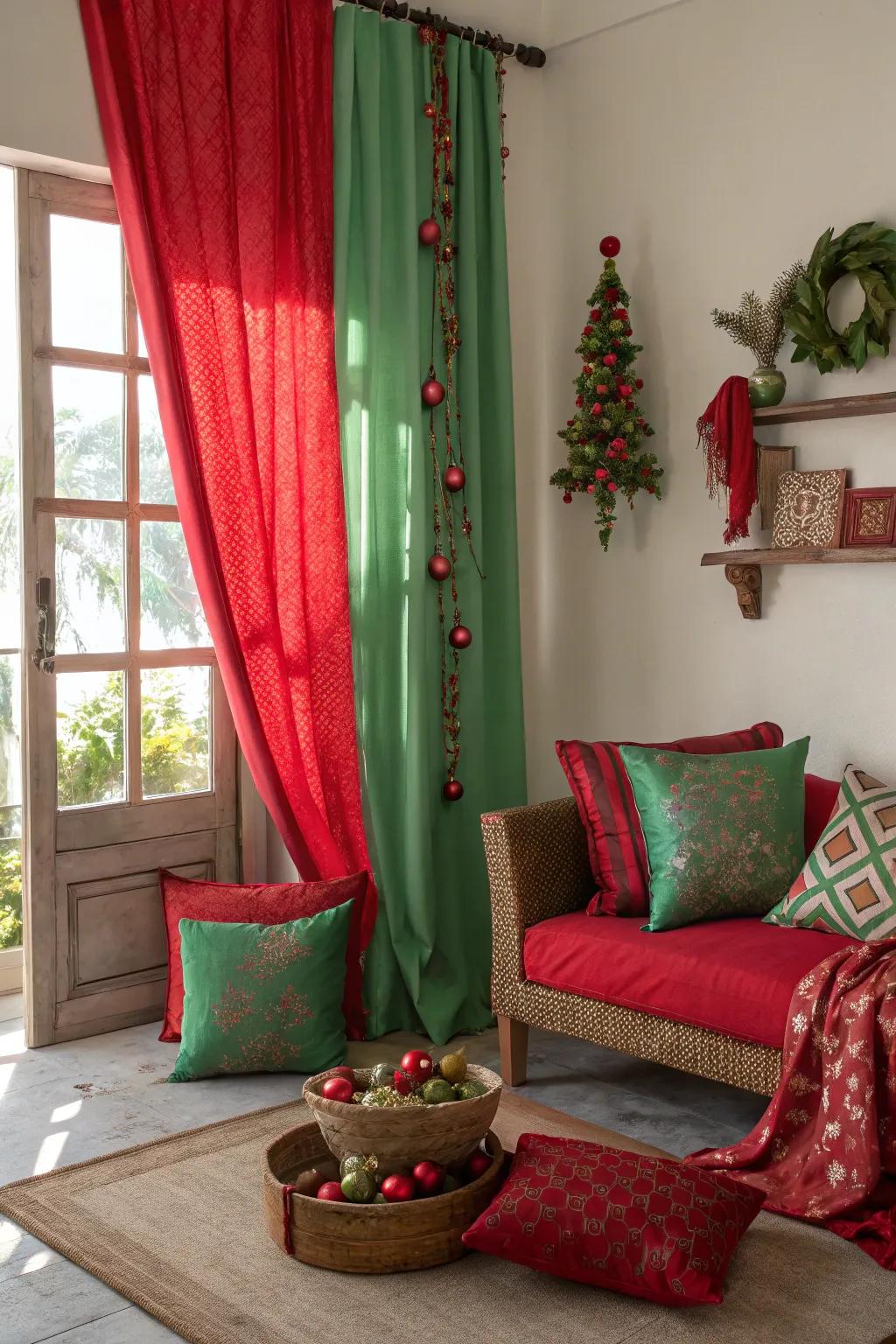 Rouge and verdant elements combine to create a fresh and harmonious appearance.