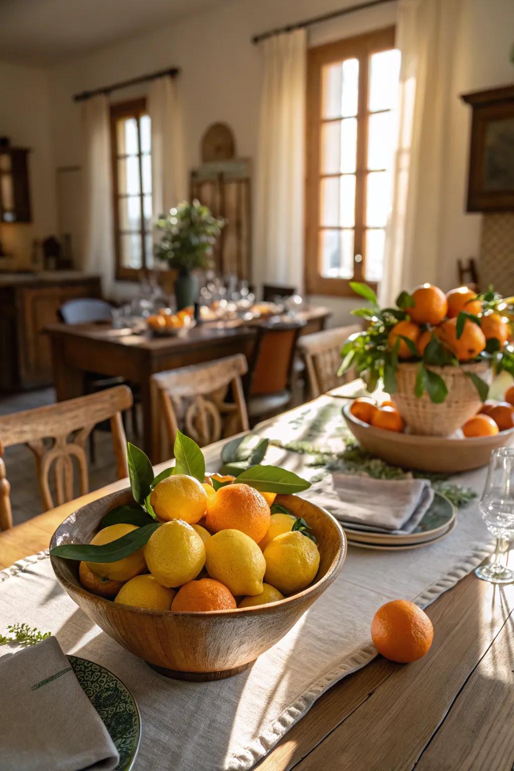Seasonal fruits contribute color and freshness.