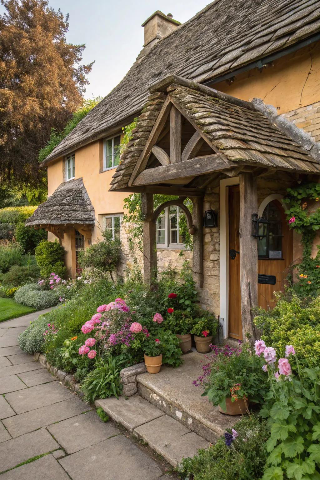 Stone slabs offer a firm, timeless sight.