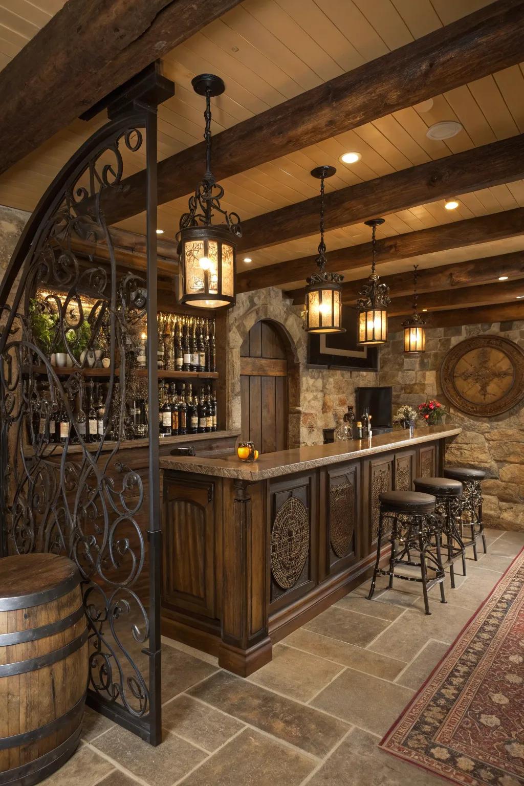 Adornments crafted from wrought iron delivering an elegant and resilient touch.