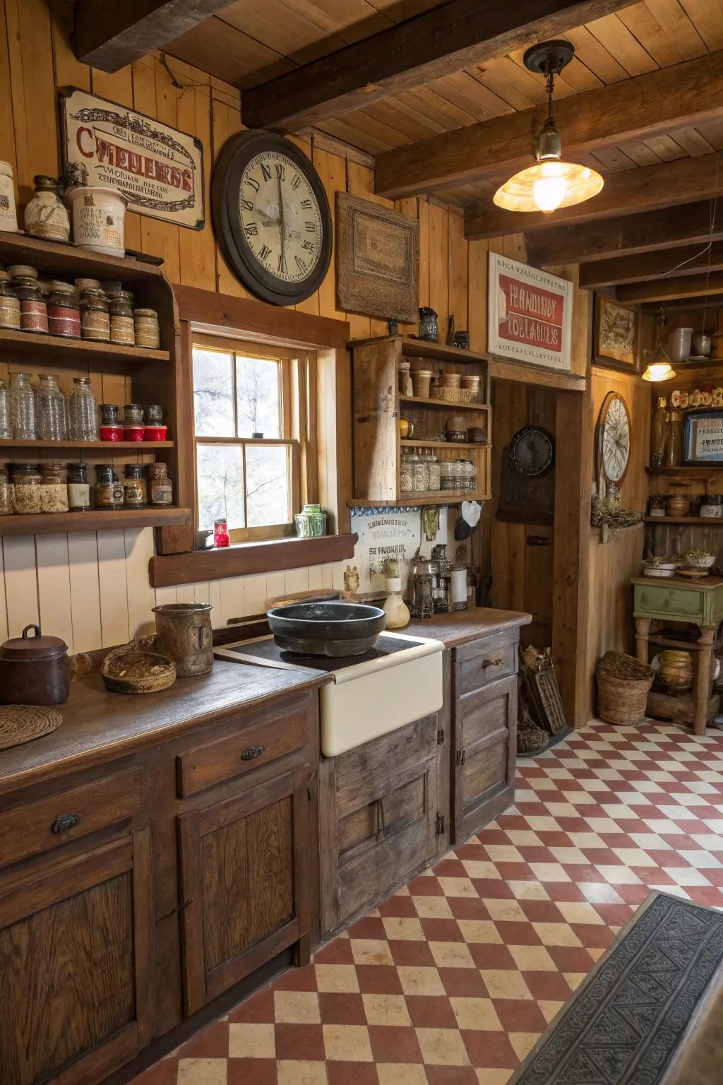 Country objects inject personal history into the kitchen.