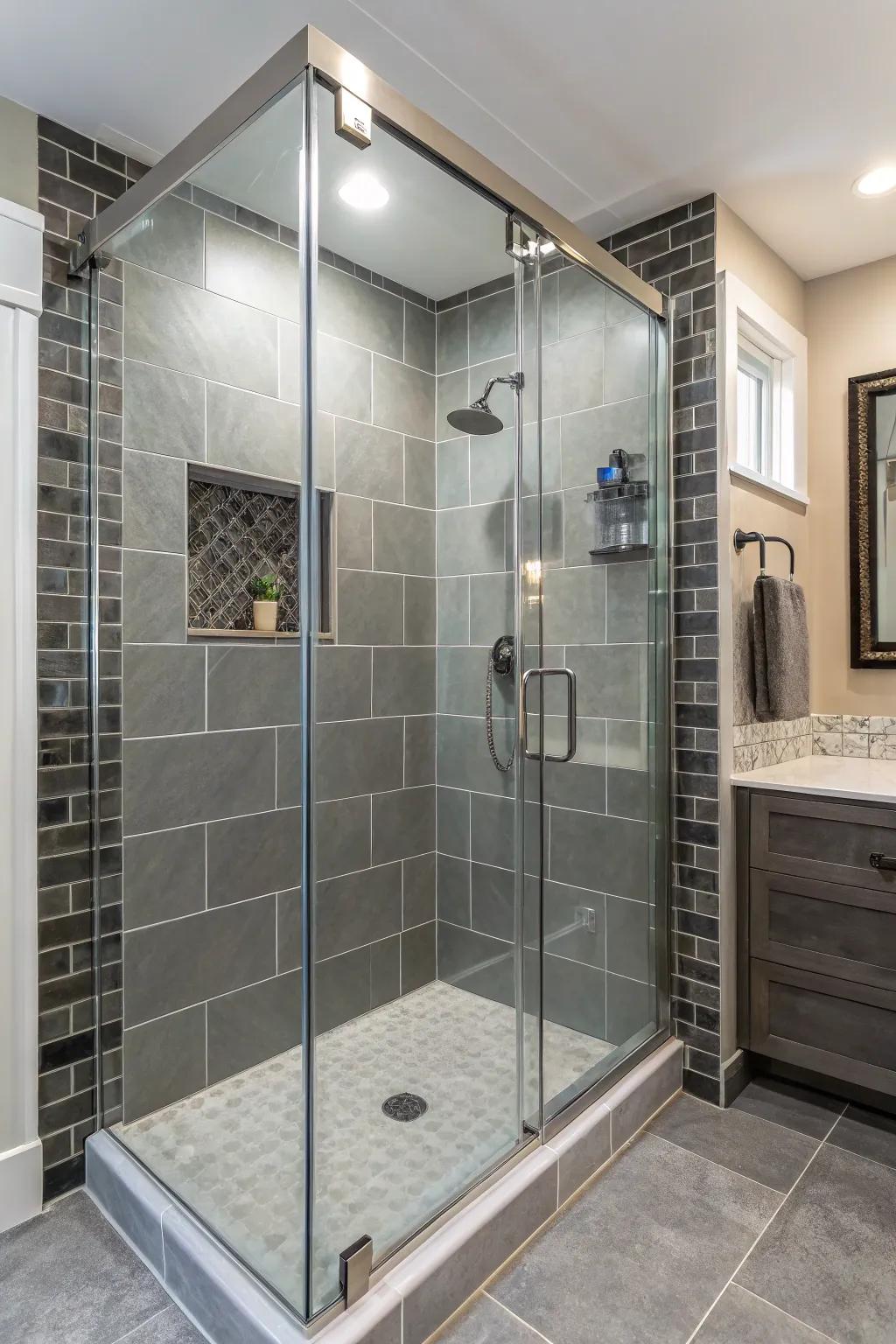 Eclectic intermix involving qualities showcasing pewter tone facade.