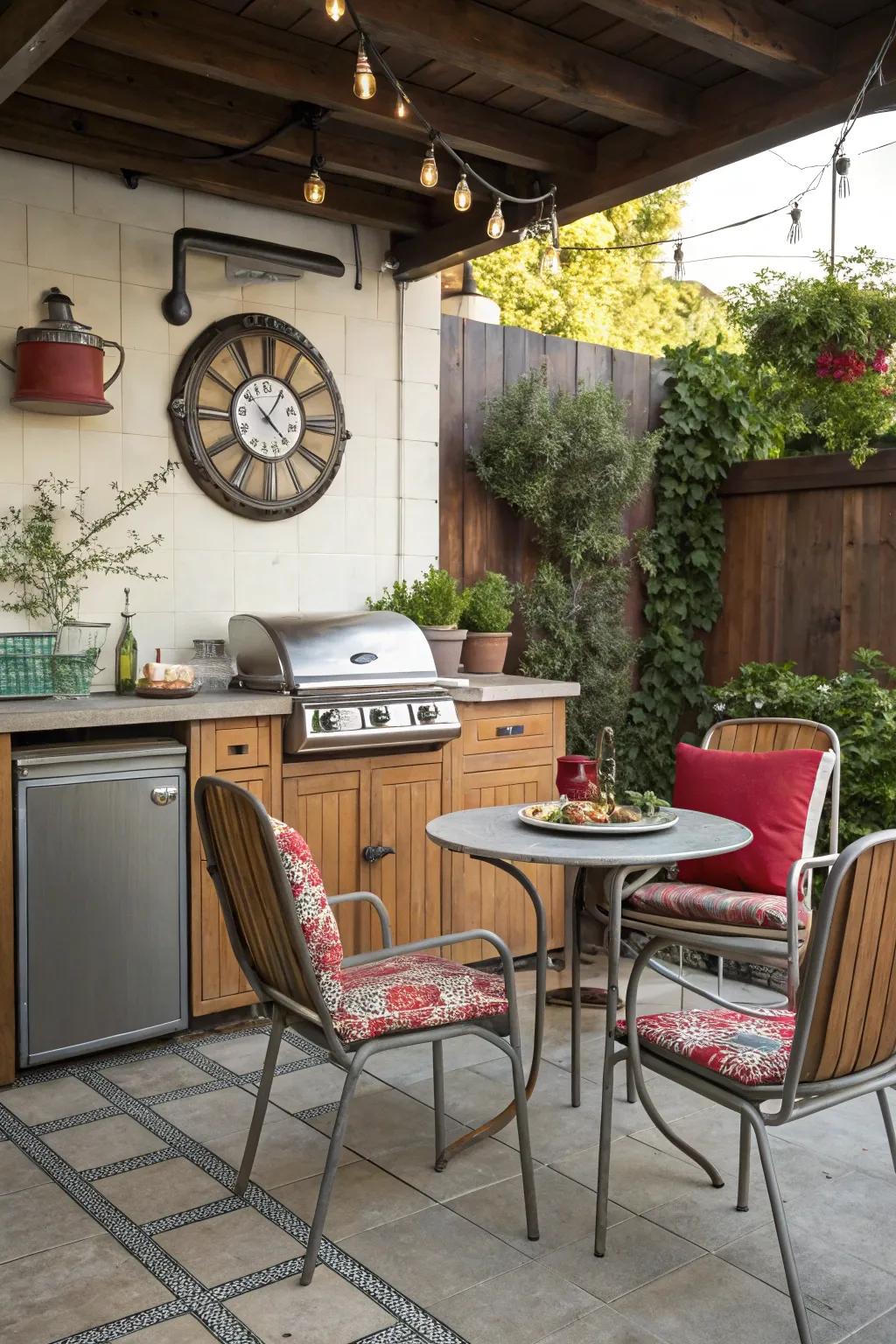 Your area gains personality and charm from vintage accents.
