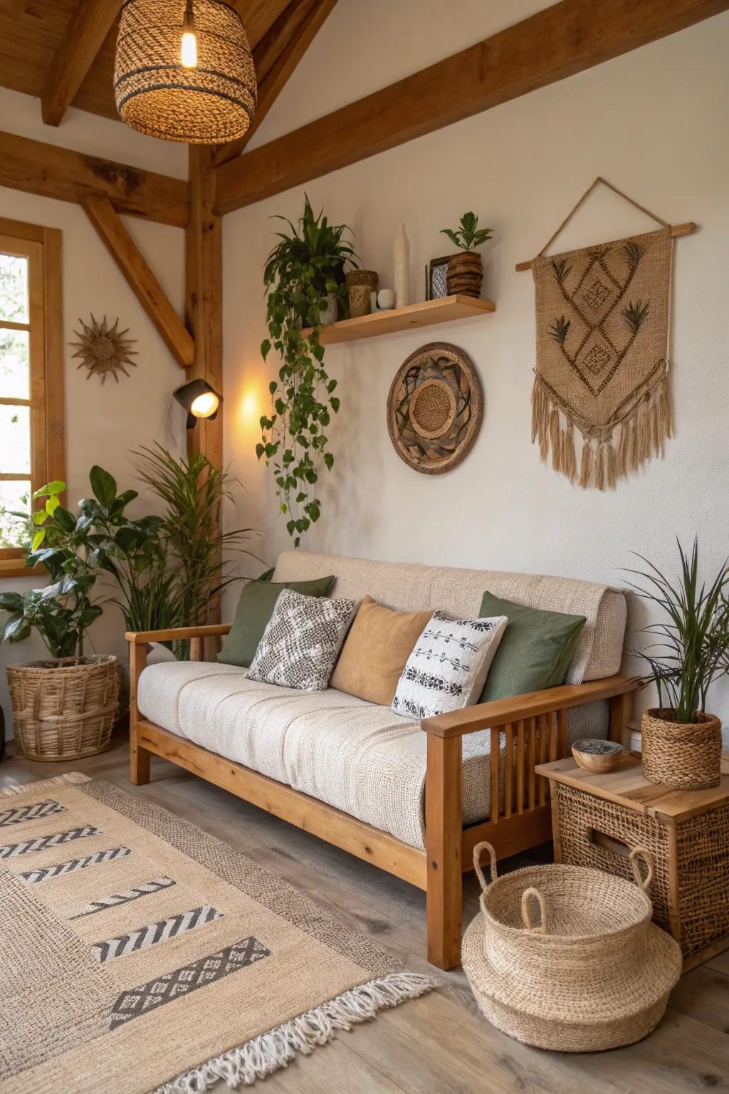 Wood accents can add warmth to any design.