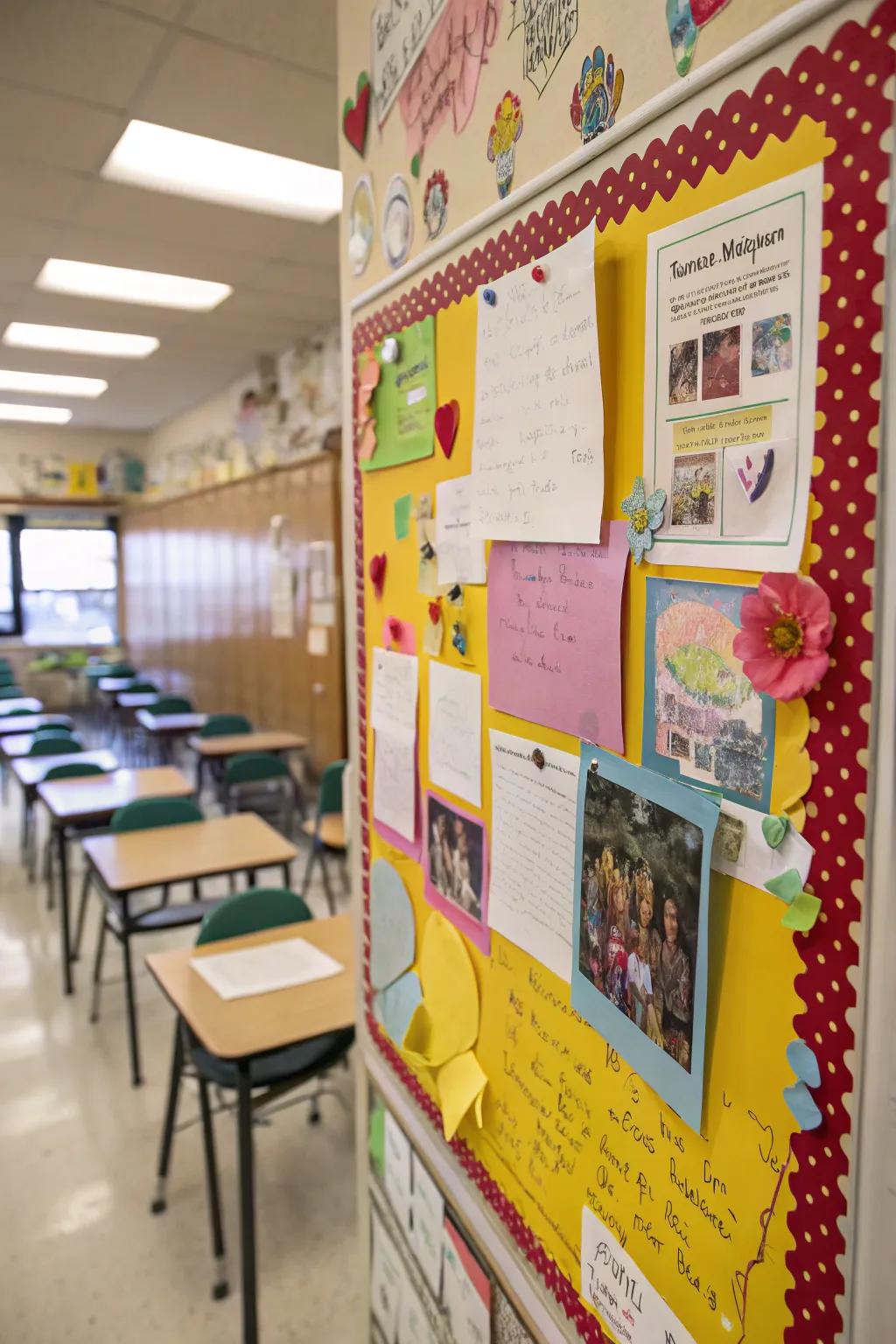 A student designated area lets pupils contribute.