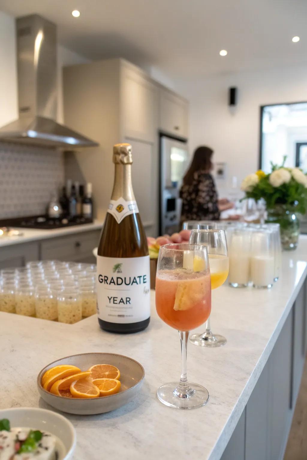 Bespoke refreshment tags introduce a personalized nuance to the celebration.