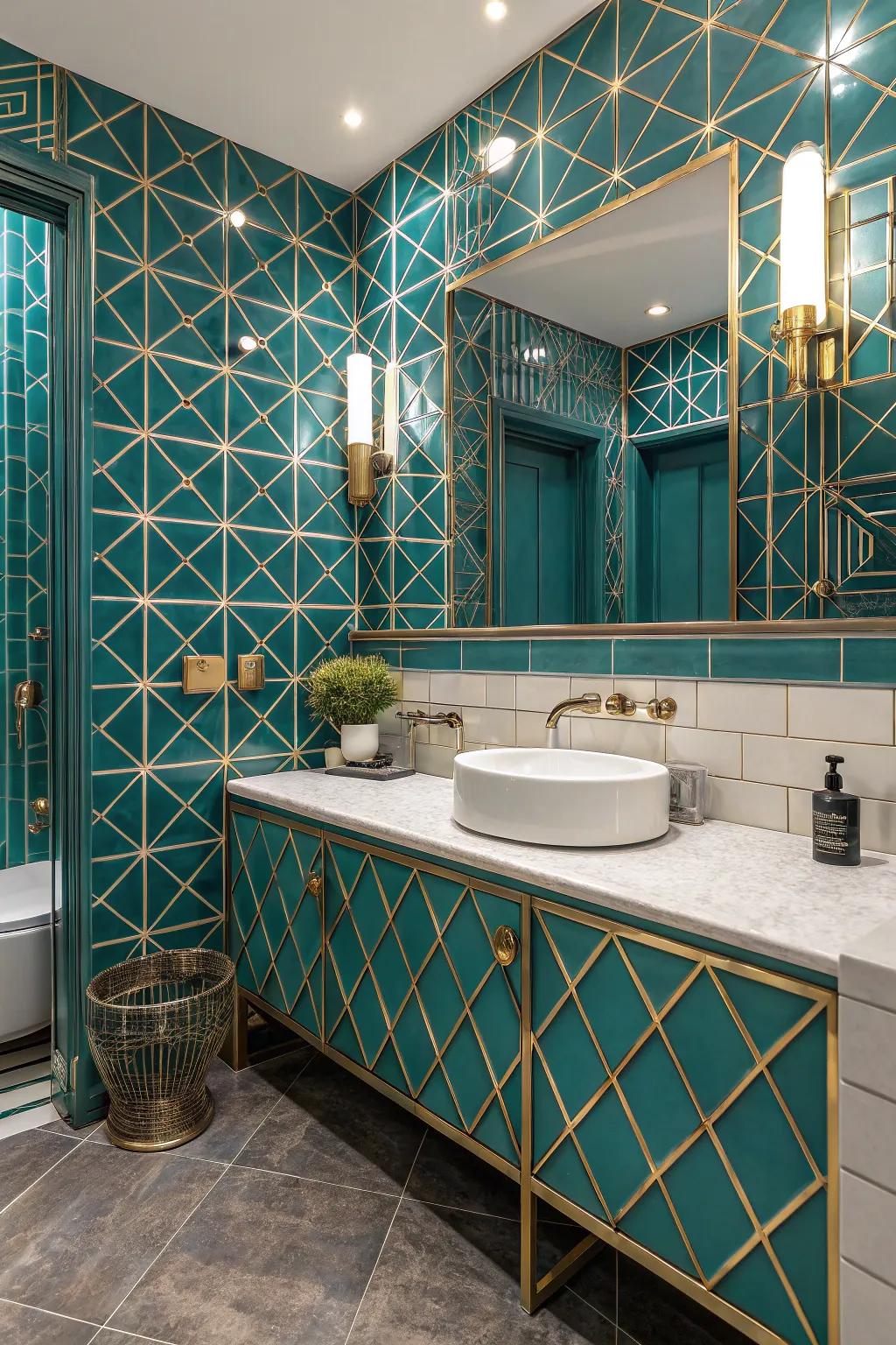 Infuse glamour with Art Deco inspired cerulean design.