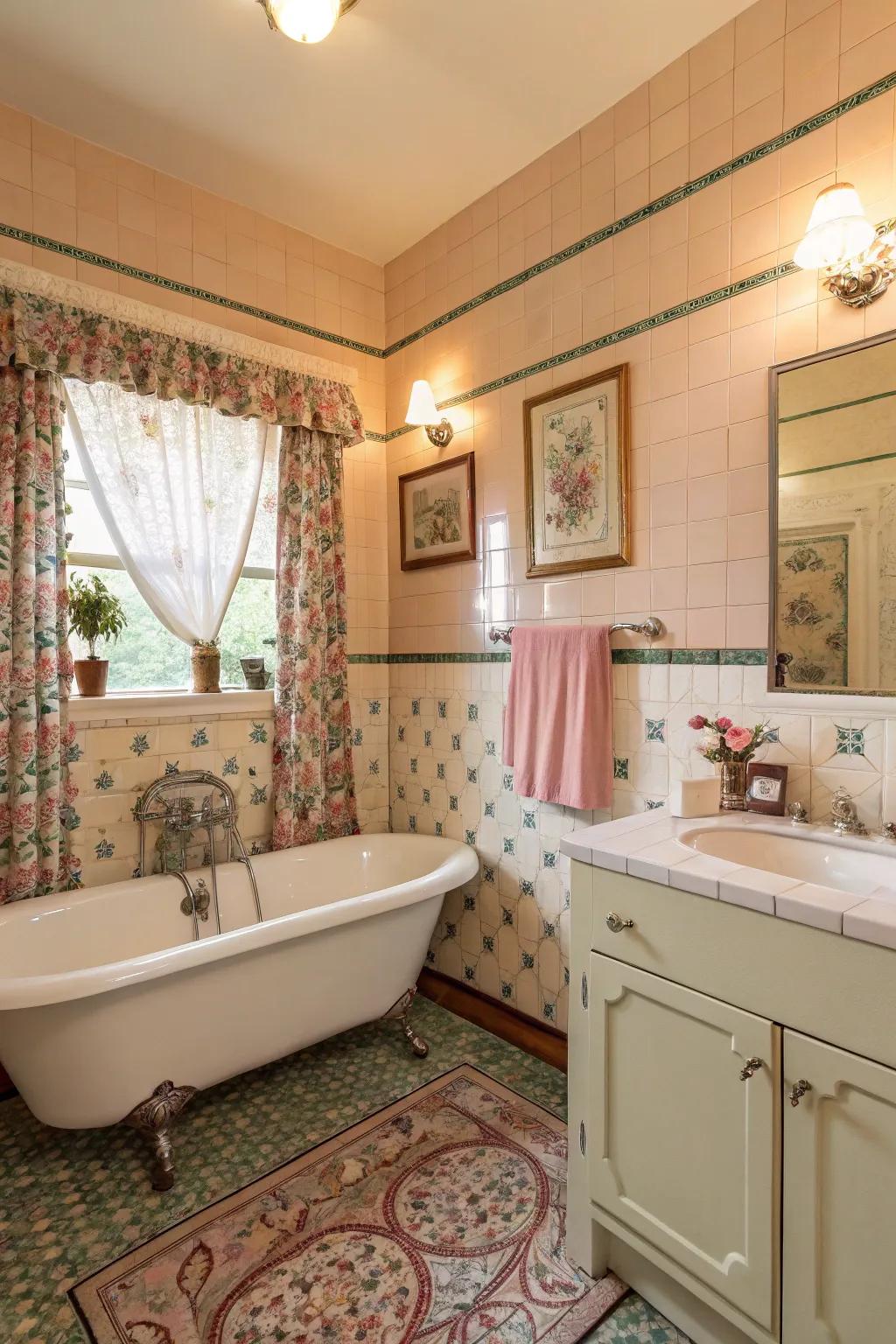 Revive the past utilizing vintage-inspired tile designs.