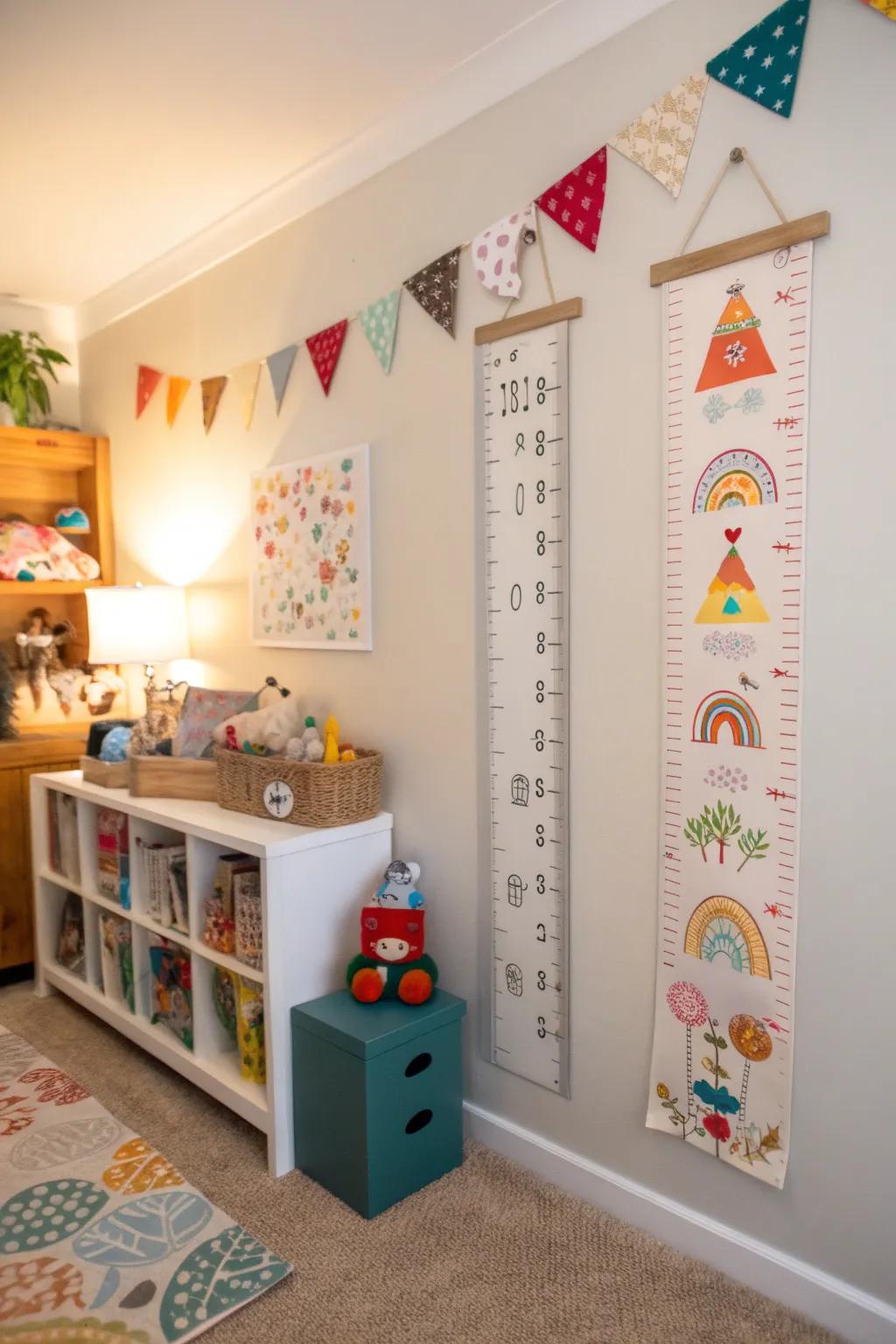 Personalized growth tables track growth while adding a personal touch.