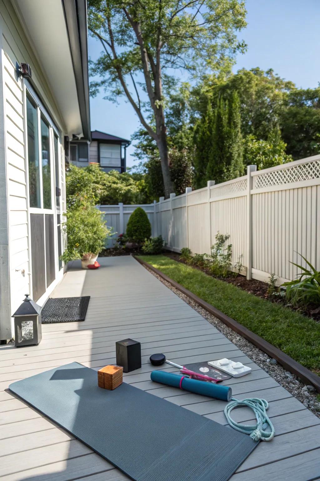 Improve wellness with an outdoor fitness area.