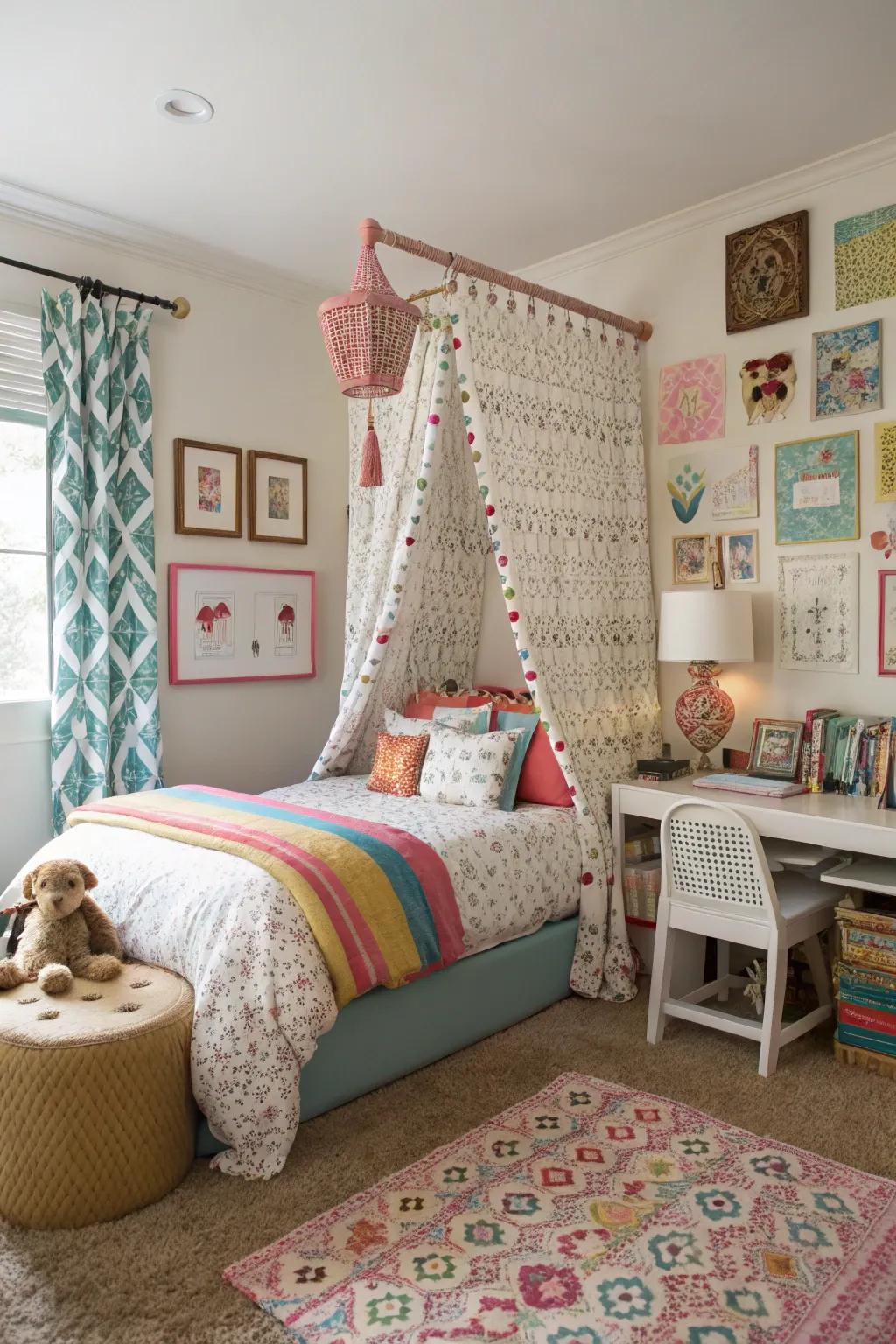 A mix of patterns and textures adds interest and dimension to a room.