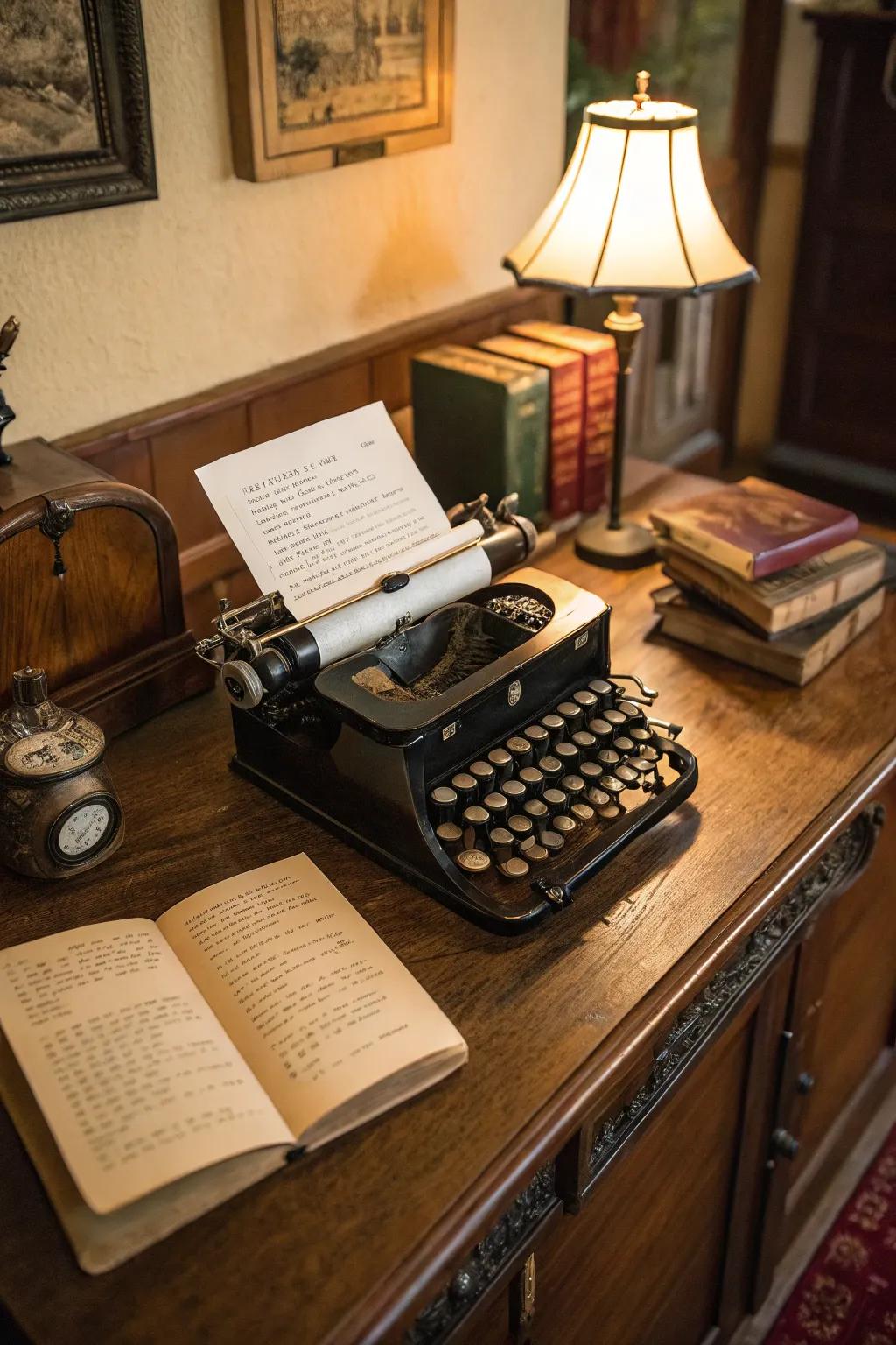 Guests type messages, appending a poetic touch to the event.