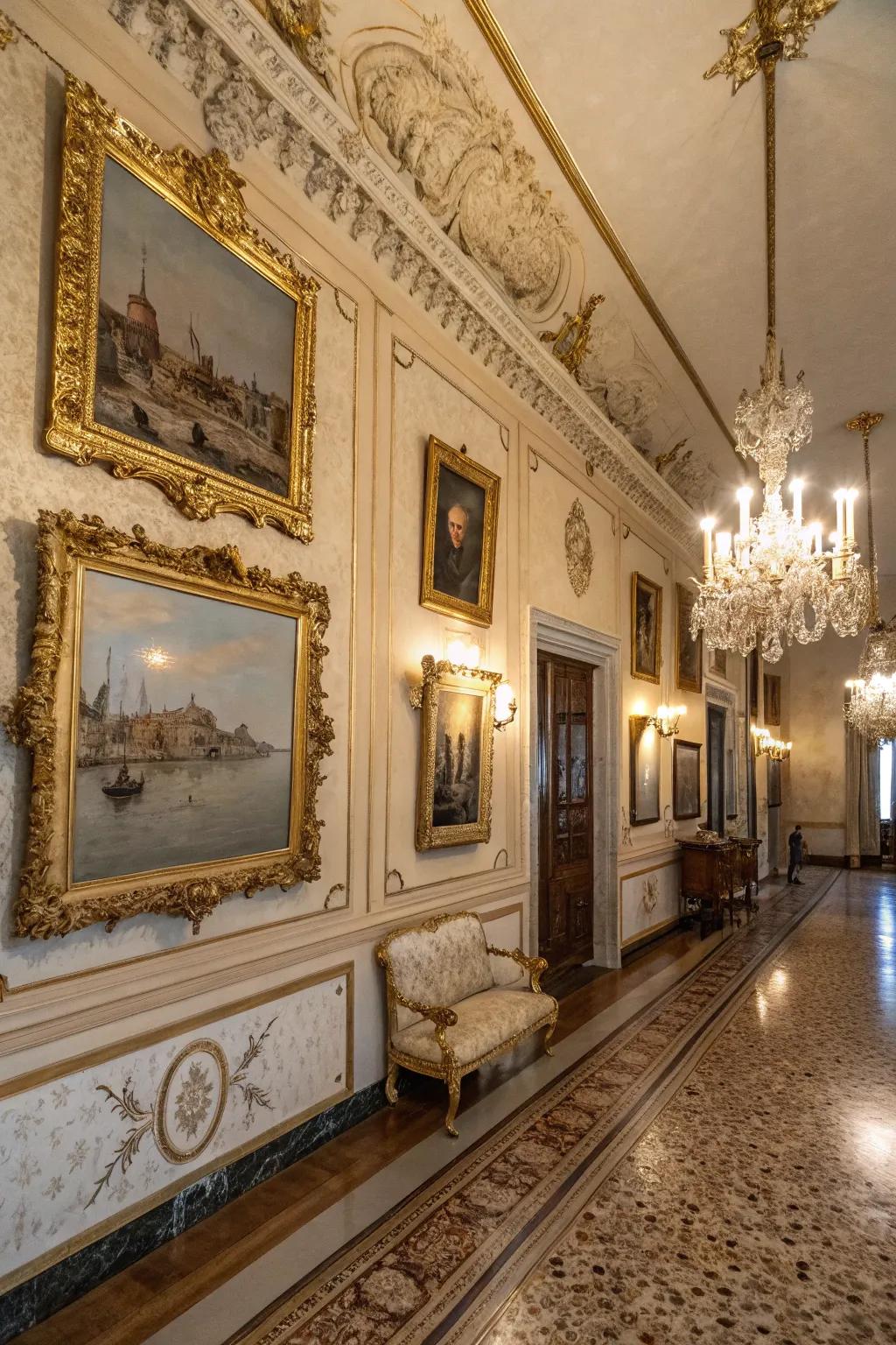 Gilded embellishments that bring a regal touch to the decor.