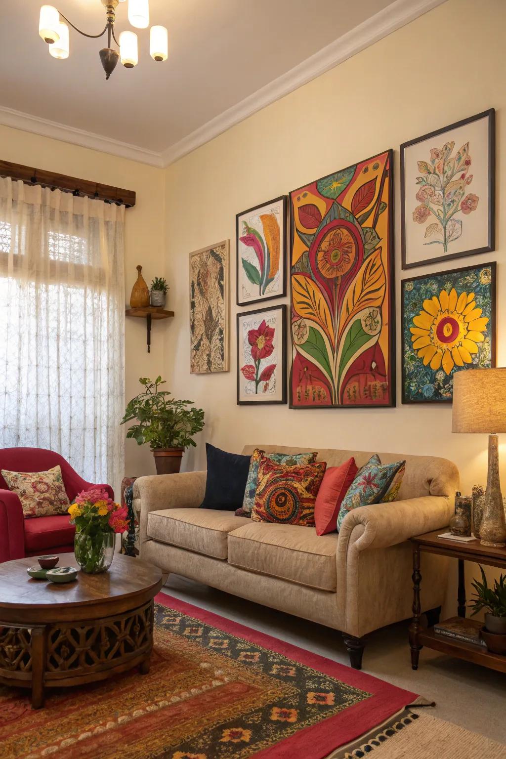 Radiant art embellishments bring vibrancy and life to your space.