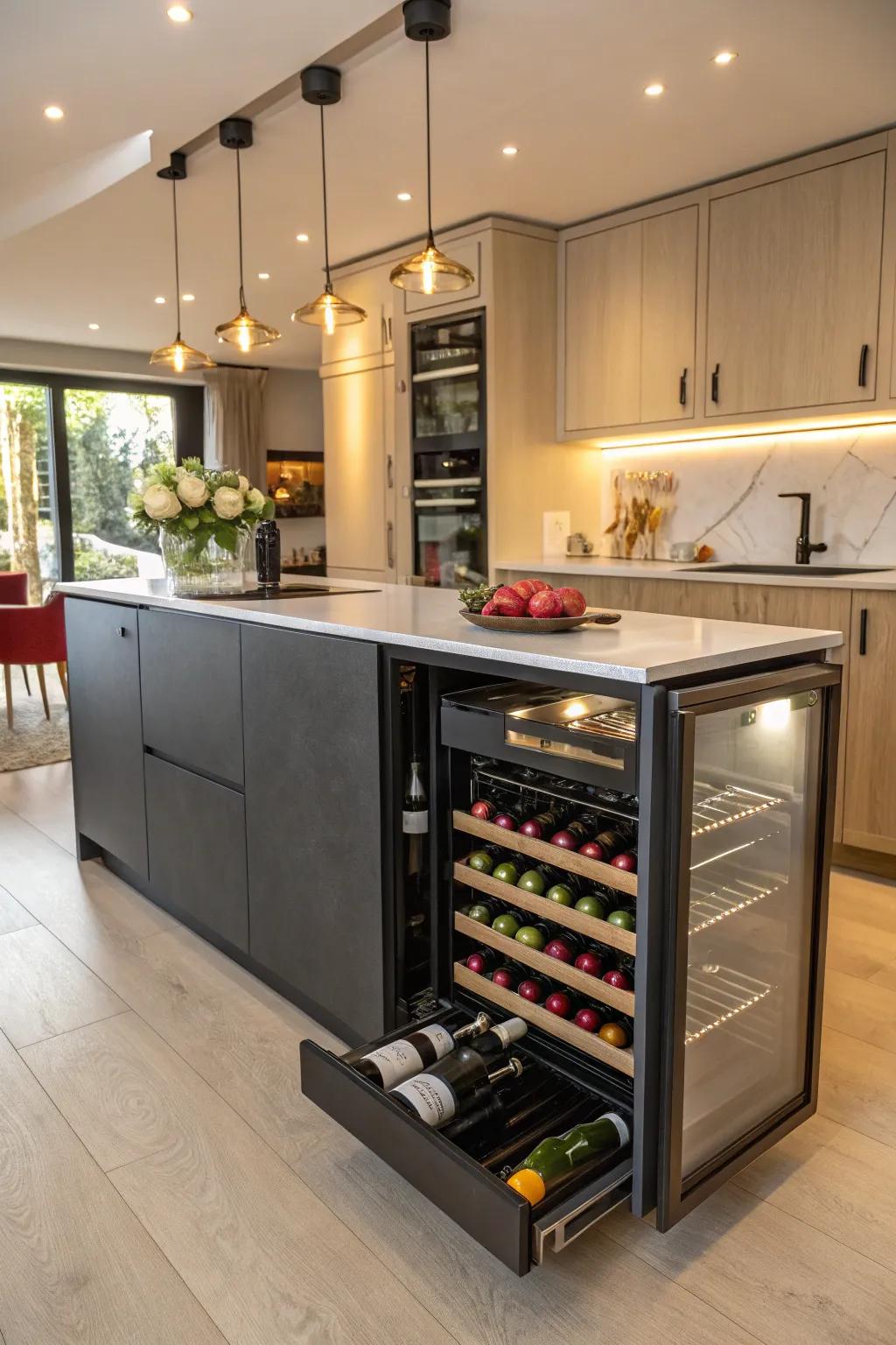 Versatile tables skillfully integrate function and storage.