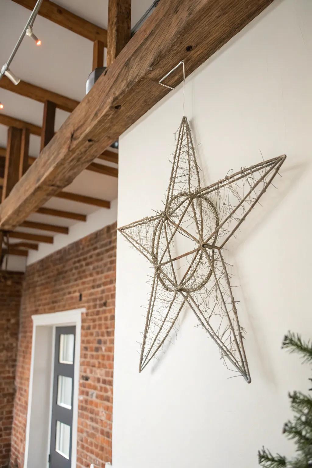 An industrial chic wire starry strand for a contemporary aesthetic.