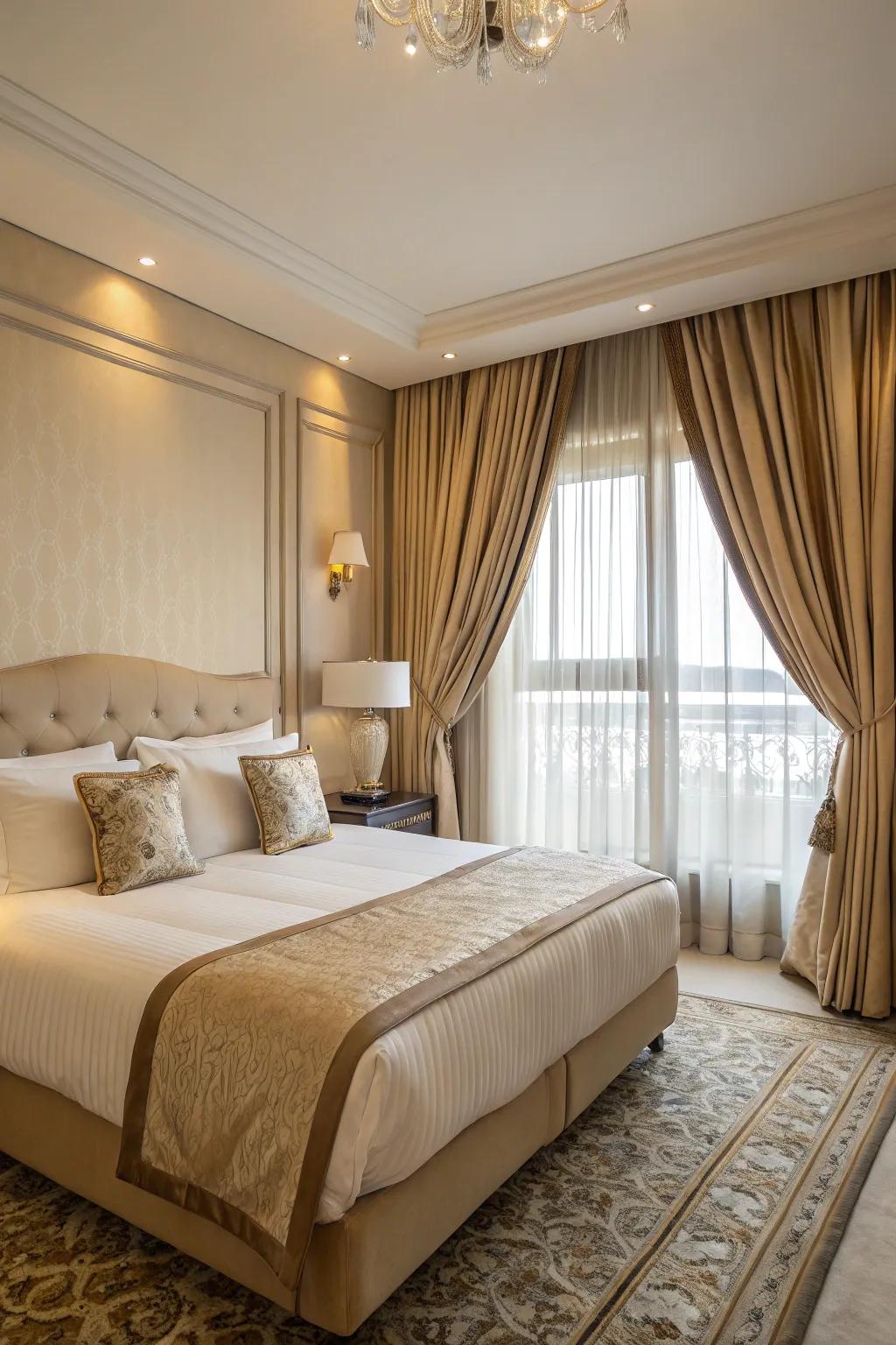 Soft textiles elevate comfort and aesthetic.