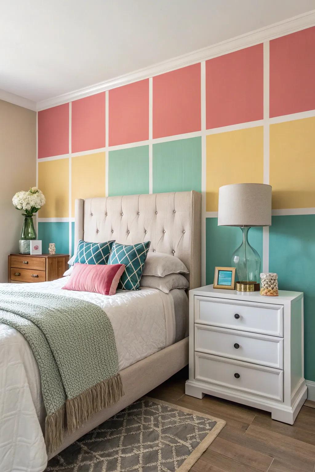 Color blocking makes a daring statement in any space.