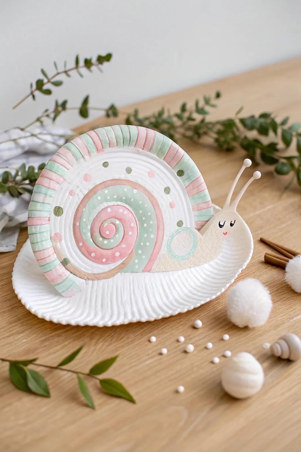 Build a magical world with this adorable cardboard circle snail craft!