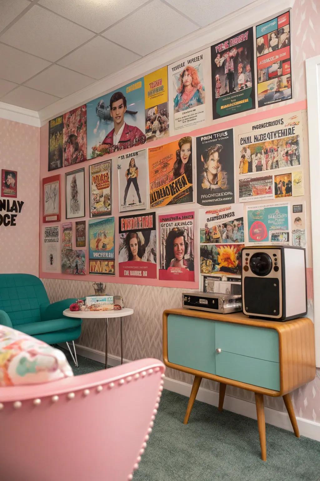 A mass culture composition featuring 80s film promotional materials and magazine snippets.