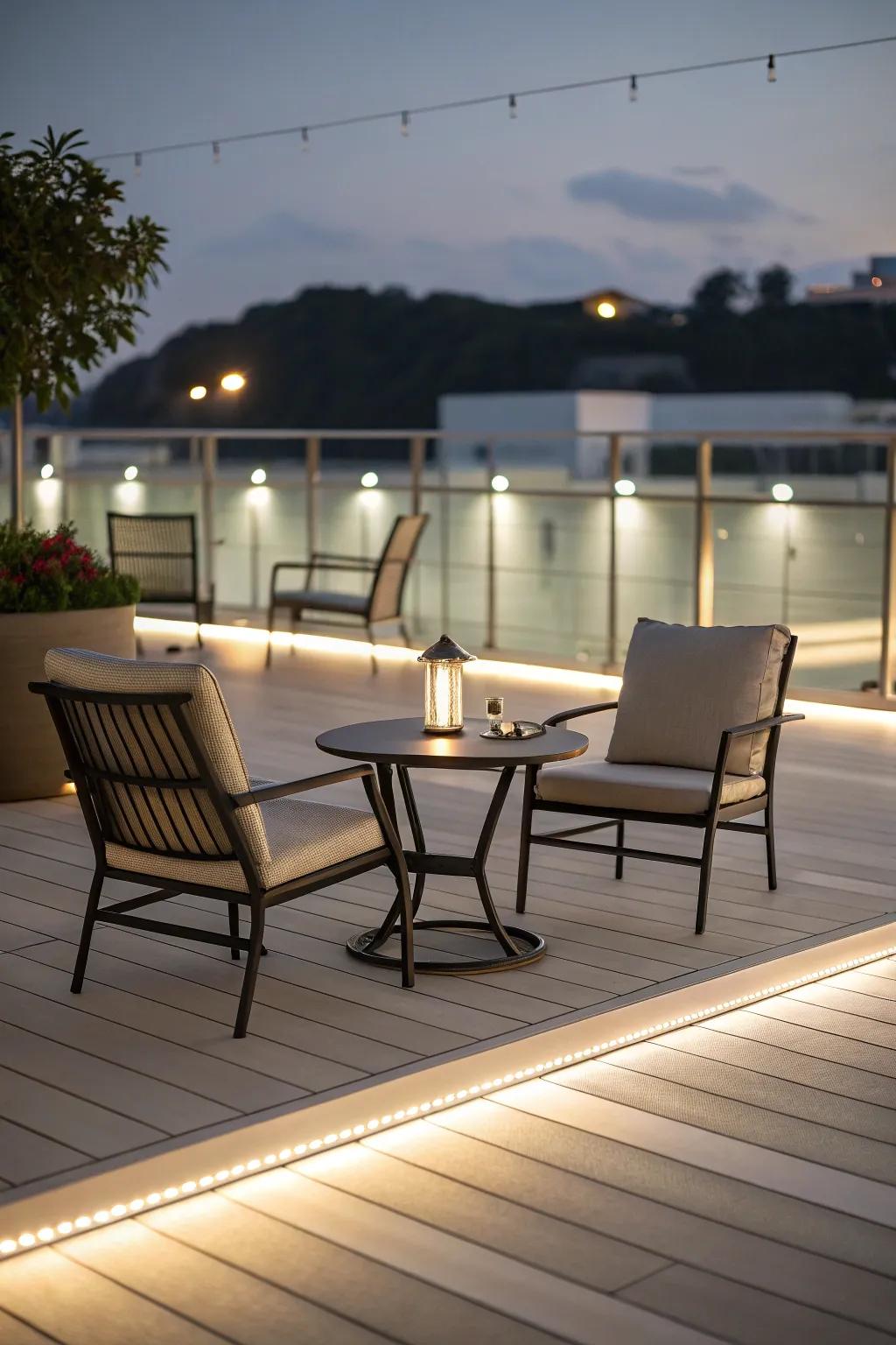 A streamlined, minimalist deck that complements contemporary homes.
