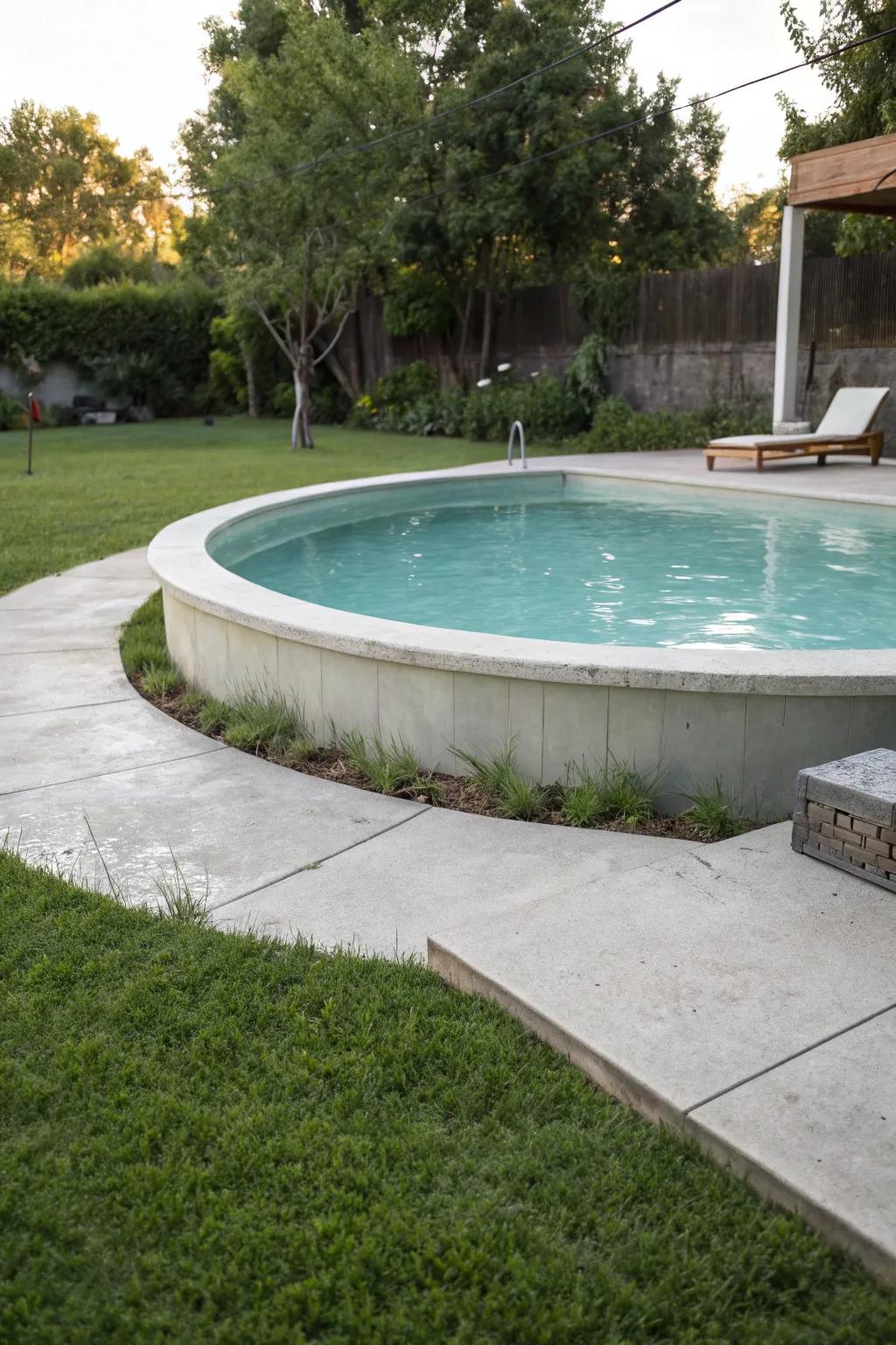 Concrete slabs offer a steadfast foundation for your pool.