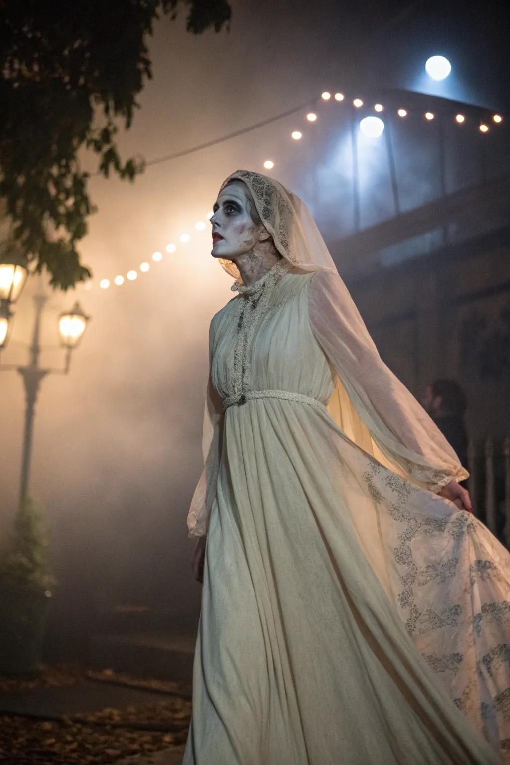 A fusion of vintage charm and ghostly allure.