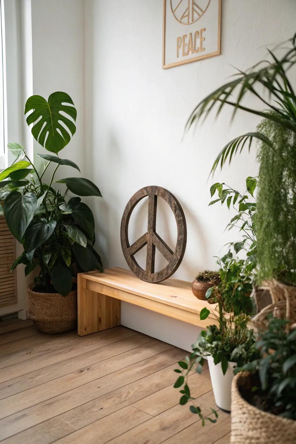 Imbue calmness and harmony through symbolic embellishments