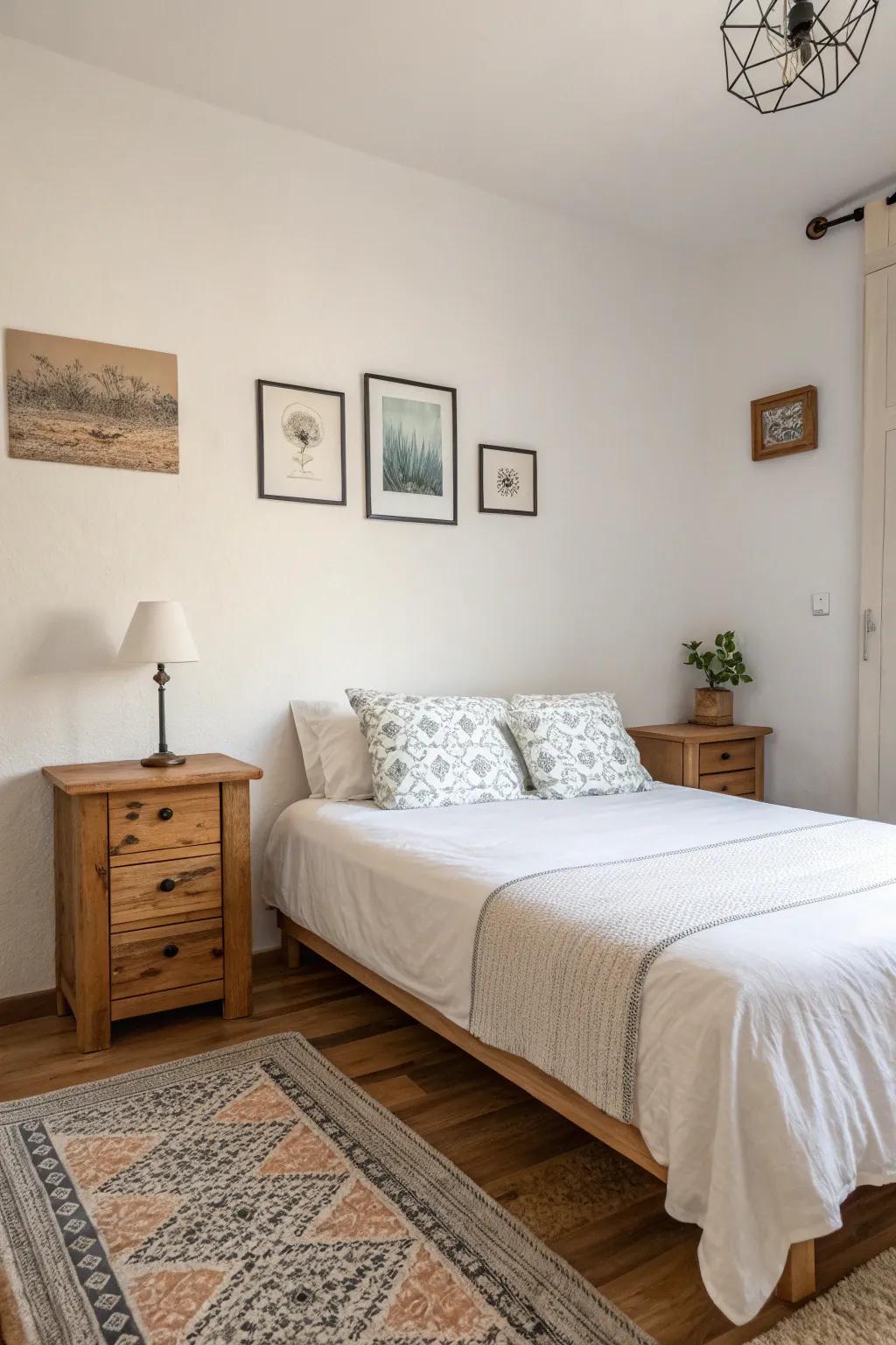 An understated design cultivates a spacious and tranquil Airbnb bedroom.