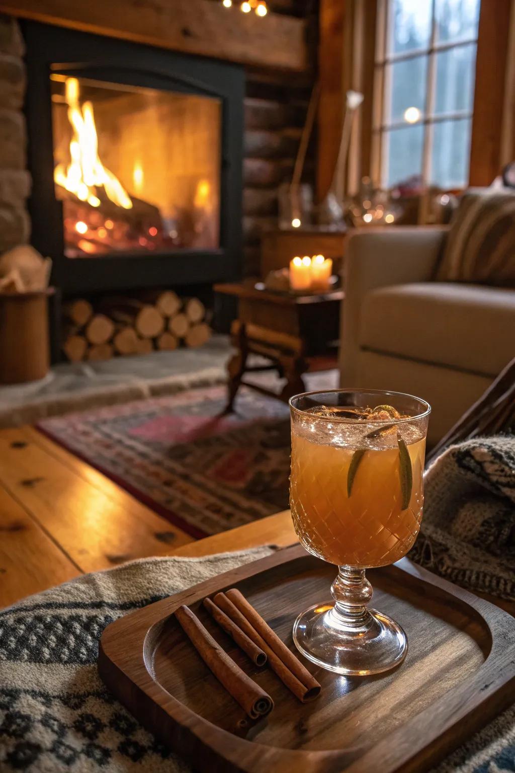 Seasoned alcoholic apple nectar punch tailored for a snug evening.