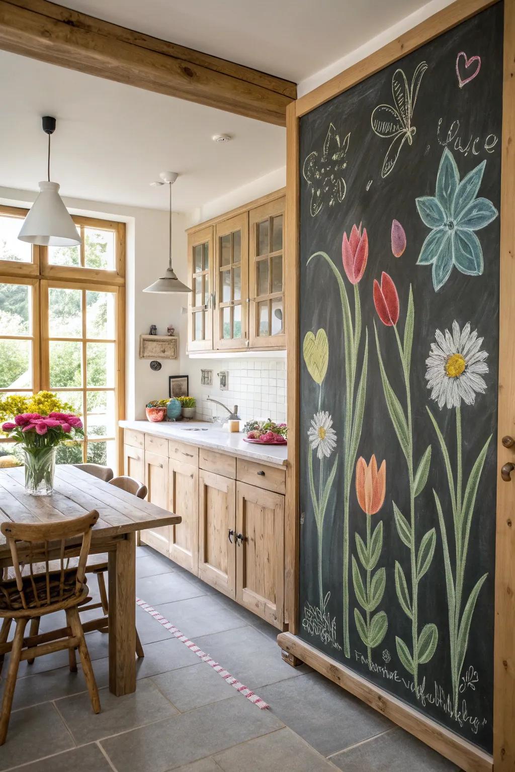 A cascade of floral elegance adorns a spring writing board.