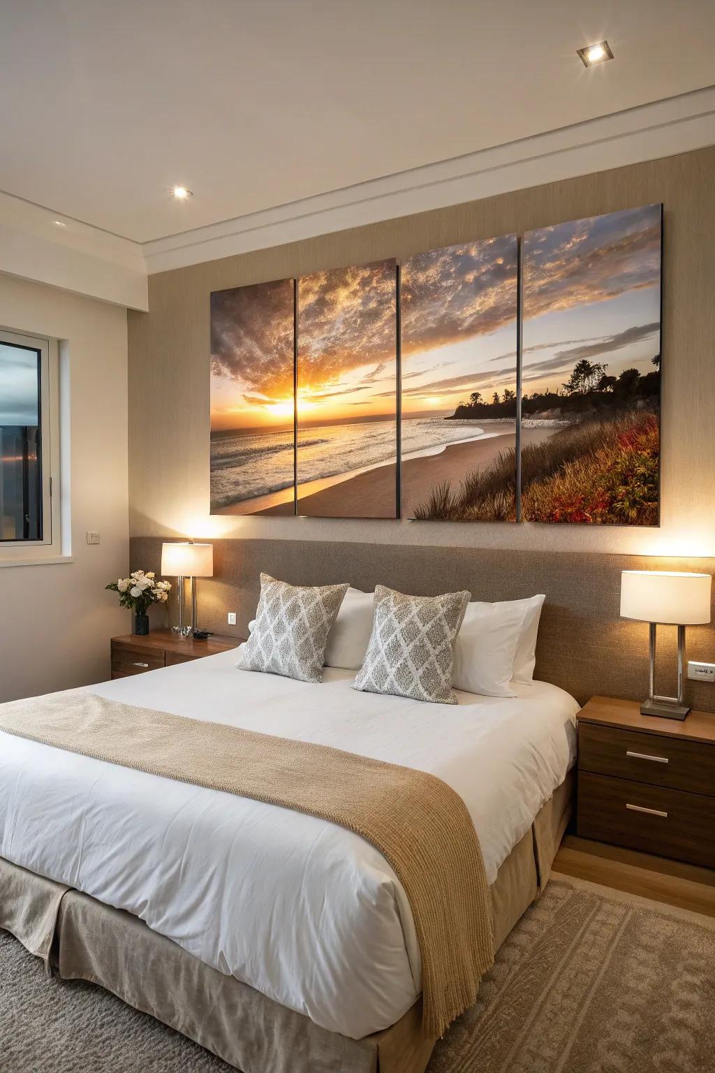 Convey a visual narrative through triptychs or multi-panel art.