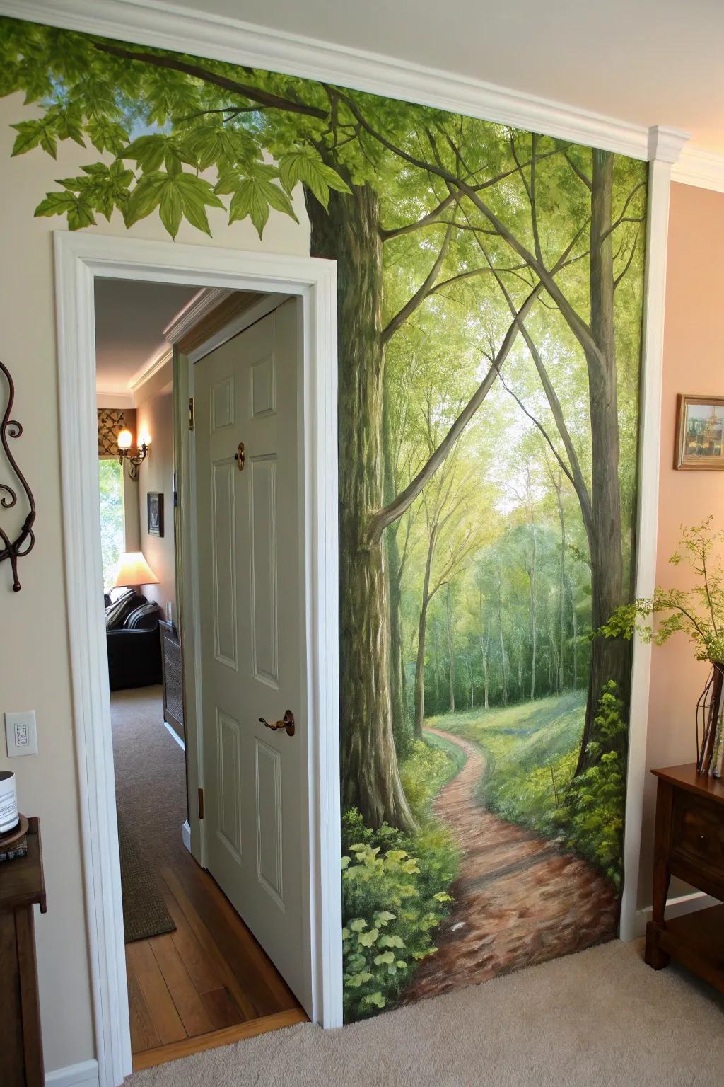 A nature-inspired door that encapsulates the serene essence of the outdoors within.