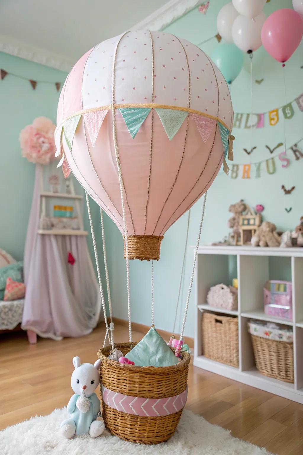 A captivating balloon gift presentation that will undoubtedly impress at any baby shower.