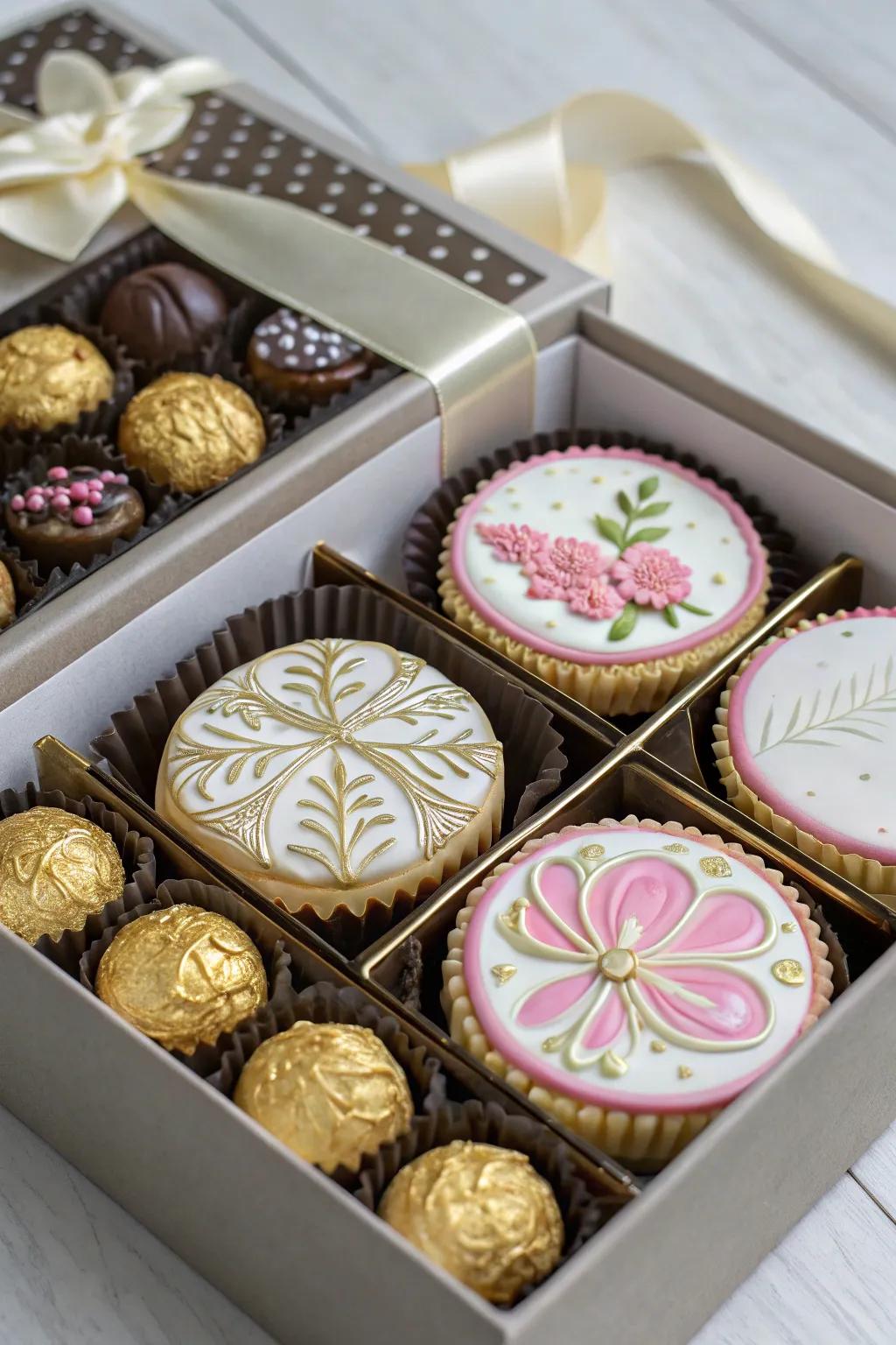 Edible treats such as custom cookies are delightful and sweet surprises for baby showers.