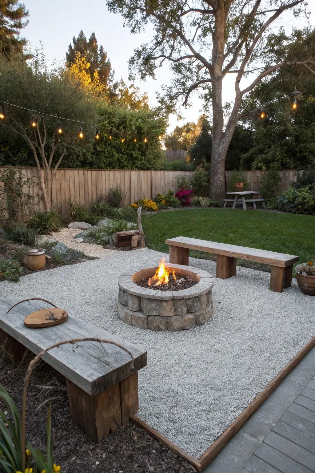 Stone ground cover brings beauty and practicality to your hearth spot.