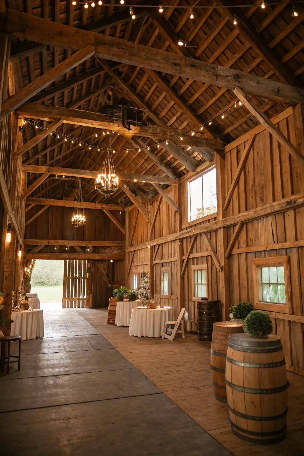 Rustic interiors evoking a sense of warmth and welcome.