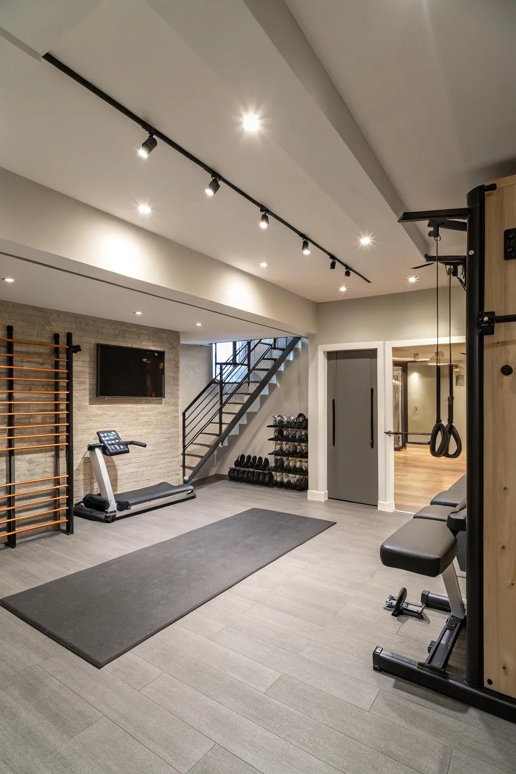 Modern touches can improve the feel of your gym.