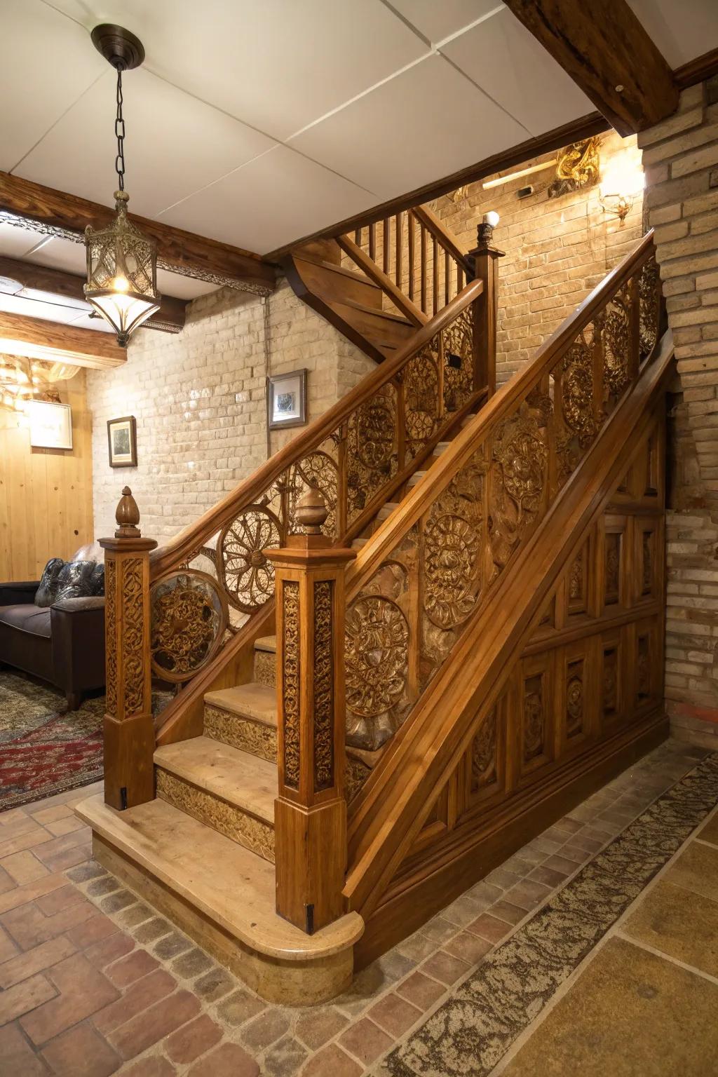 Timber barriers bring a classic appeal to any stairway.