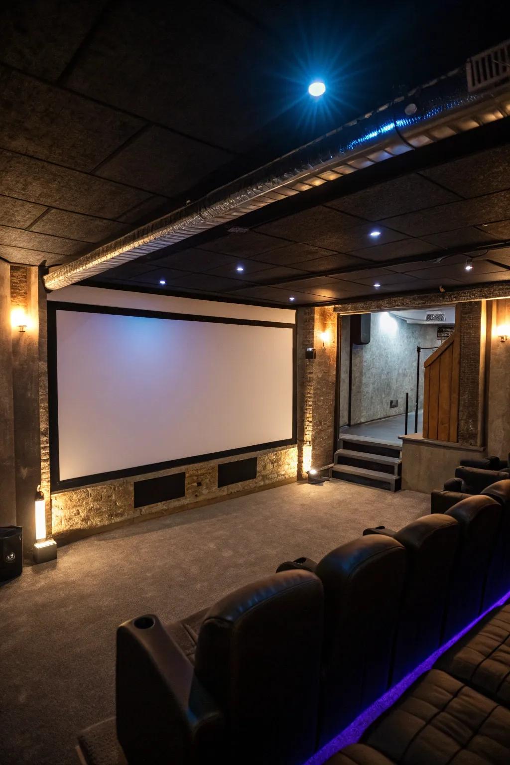 A grand projection screen elevates your home theater to a cinematic standard.