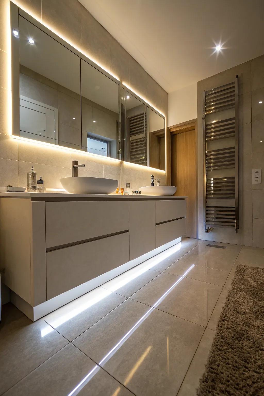 Under-cabinet lighting for a smooth, modern appearance.