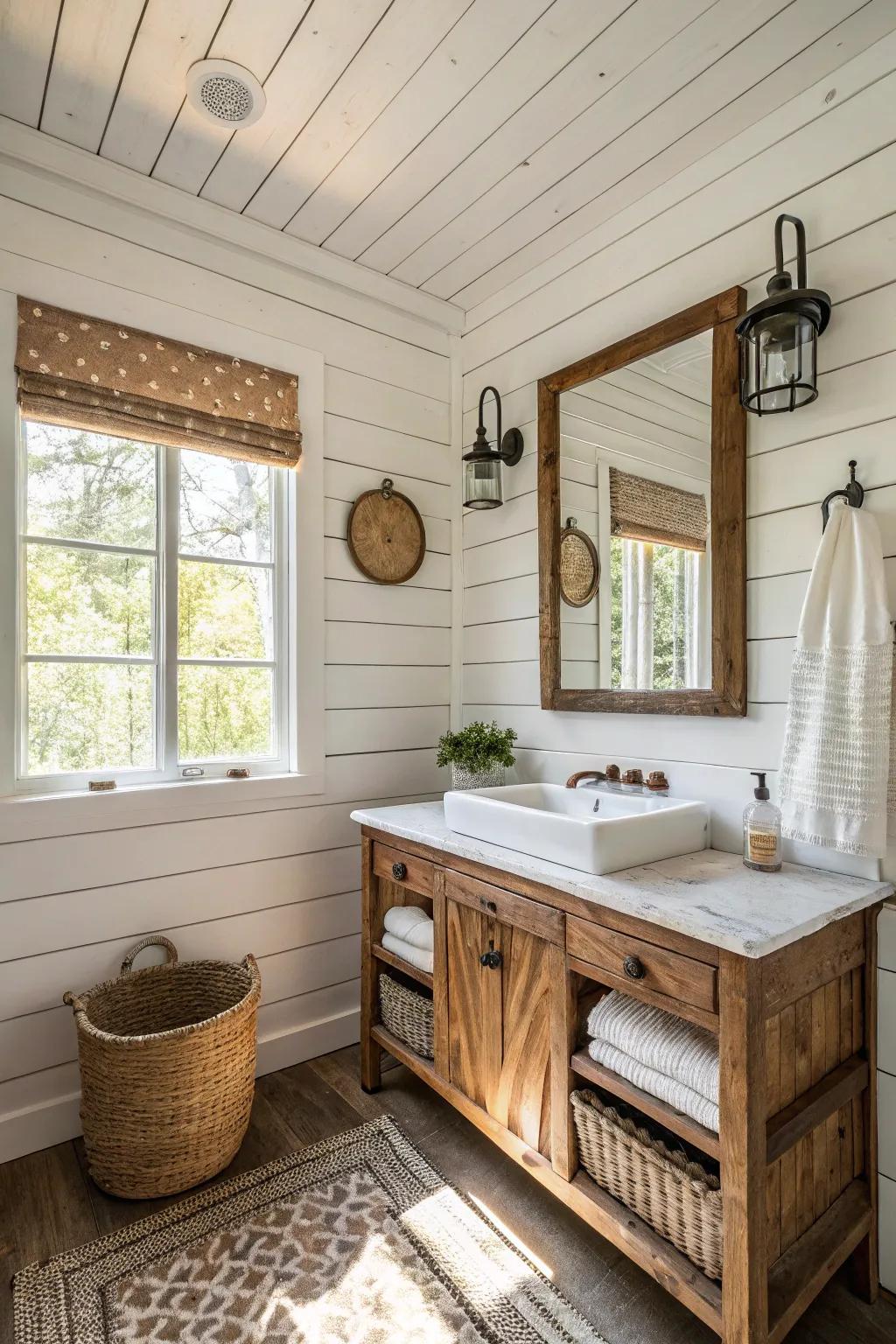 Relaxing seaside atmosphere using lap siding paneling.