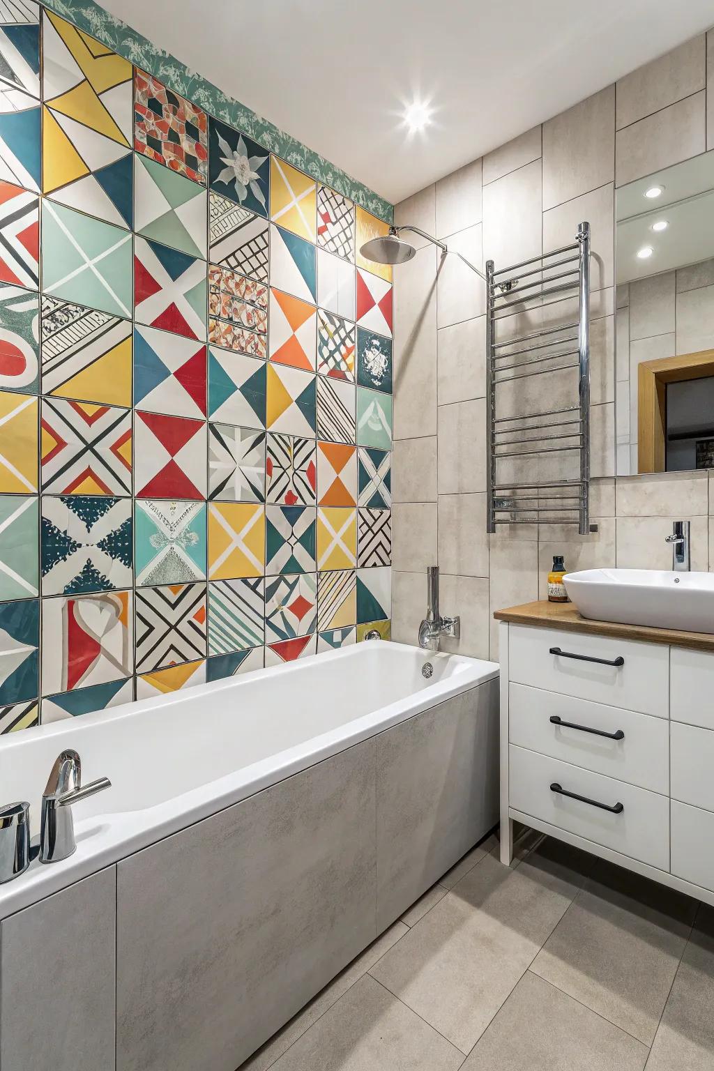 A jovial getaway spotlighting shape tile artistry
